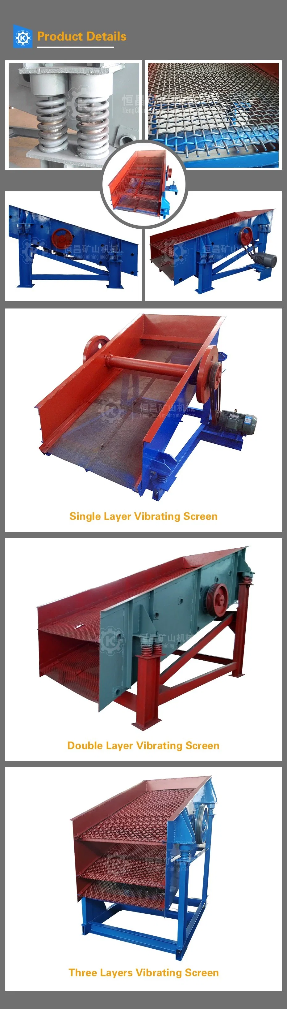 Gold Mining Stone and Sand Vibrating Screen with Polyurethane Material